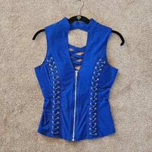 Lace Zip Up Corset Top, SZ XL